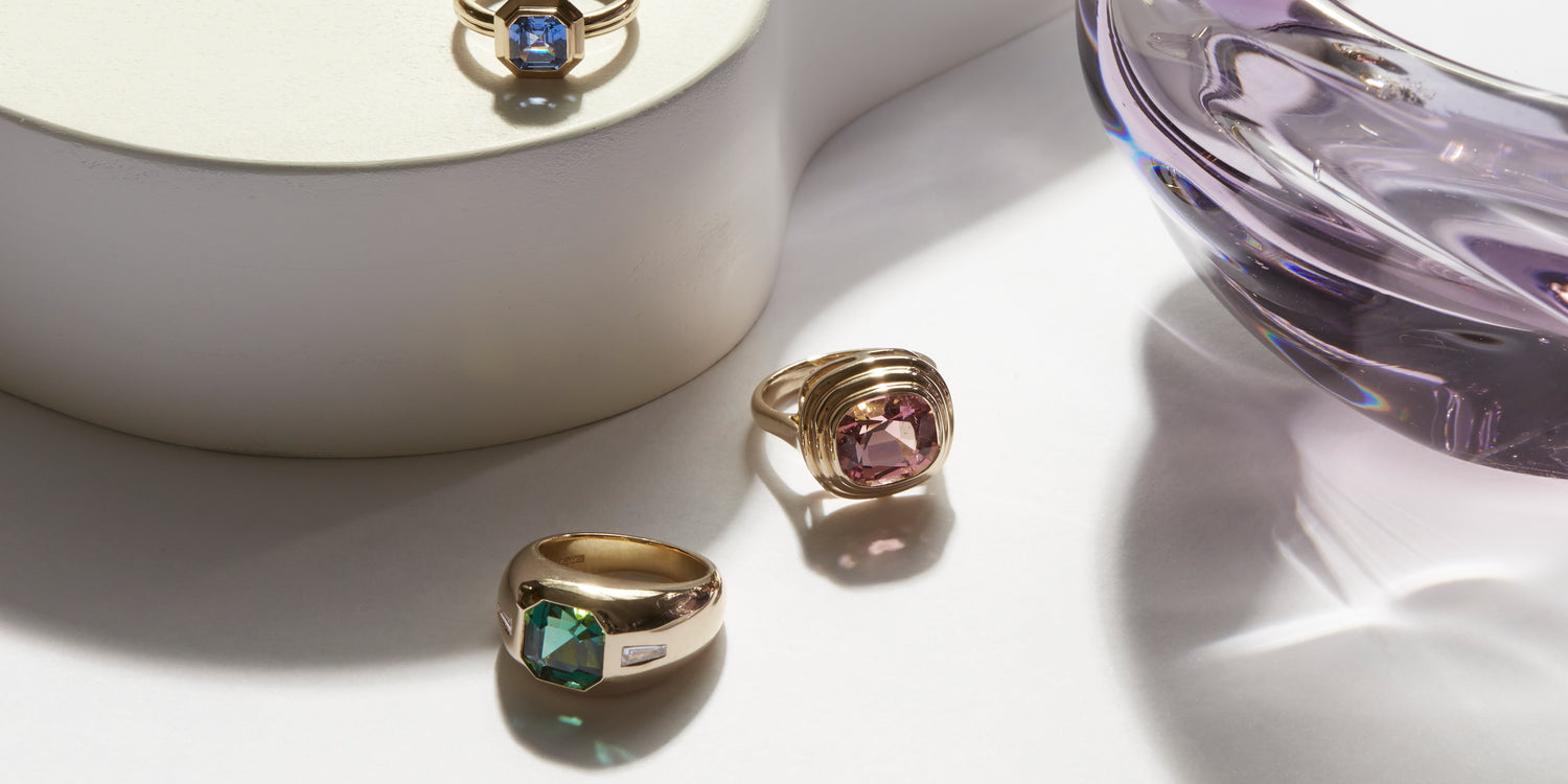 Koa Wood Wedding Ring Set with White Gold | Jewelry by Johan - Jewelry by  Johan